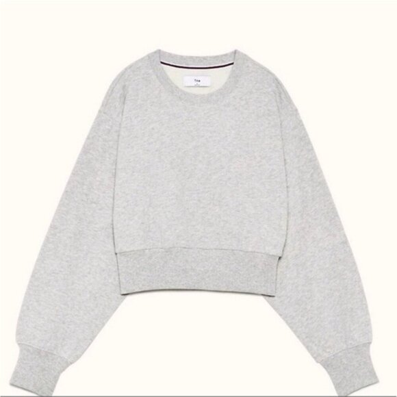 TNA PERKINS RELAXED CROPPED GRAY SWEATSHIRT XXS - Picture 1 of 11